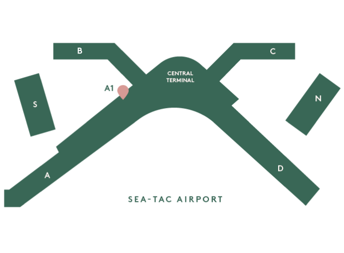 Floret Seatac Restaurant- Location on Airport Map