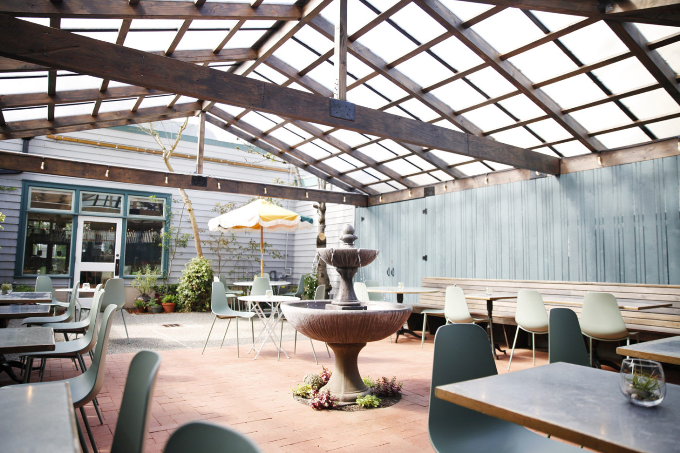 Cafe Flora - Patio Interior - Light filled atrium in Seattle's best brunch restaurant